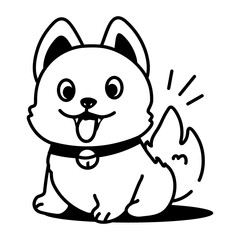 Obraz premium A doodle style icon showing japanese dog 