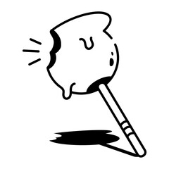 A sketchy style icon showing candy apple
