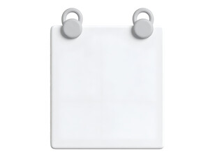 Blank White Calendar Board Icon 3D Render for Event Schedule Planning and Reminders