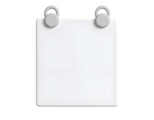 Blank White Calendar Board Icon 3D Render for Event Schedule Planning and Reminders