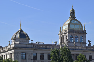 National Museum building on Wenceslas Square in Prague, capital of Czech Republic