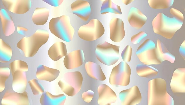 Iridescent Chrome Jelly Blob Seamless Pattern