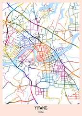 Yiyang China City Map. city background, abstract city printable, city travel, city banner, modern city, city background, abstract watercolor, abstract paint, urban background
