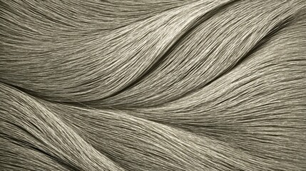 Textured Gray Hair Strands Flowing in Waves, Closely Captured for a Detailed Look at Their Natural Beauty and Movement