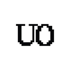 UO monogram logo design letter text name symbol monochrome logotype alphabet character simple logo