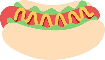 Hot Dog Simple Illustration
