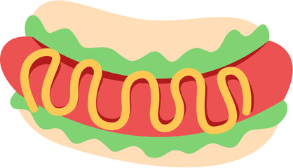 Hot Dog Simple Illustration