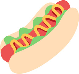 Hot Dog Simple Illustration