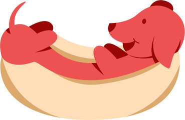 Hot Dog Simple Illustration