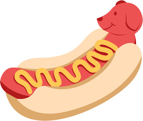 Hot Dog Simple Illustration