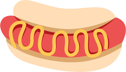 Hot Dog Simple Illustration