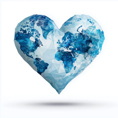 Obraz premium a heart-shaped world map icon 