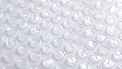 Glossy Bubble Wrap Texture: Close-Up of White Hexagonal Cells