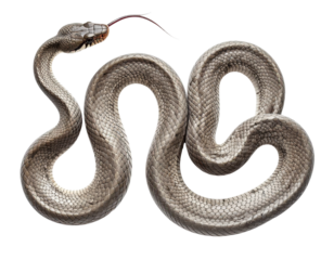 Minimalist 3D Snake Isolated for Design Use