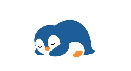 Obraz premium Adorable sleeping penguin illustration for your cute animal collection designs projects and more
