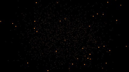 Abstract Orange Particles Floating Against a Dark Background image photo