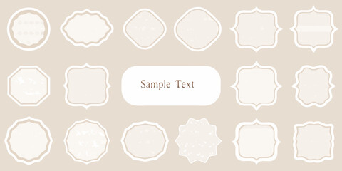 Collection of decorative vintage frames and borders with sample text on a neutral background