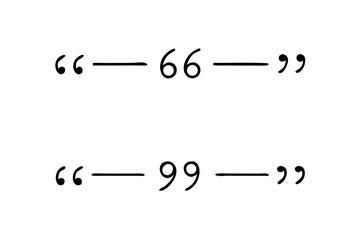 Fototapeta premium Quotation mark symbols with numbers