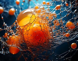 Abstract orange liquid explosion