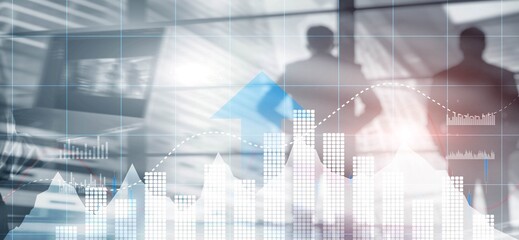 Obraz premium Business intelligence marketing finance management. Mixed Media