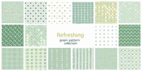 Collection of refreshing green patterned backgrounds with subtle textures and geometric designs