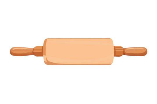 wooden rolling pin isolated