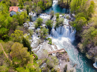 Down at the waterfalls of Martin Brod and Štrbački buk the water crashes over several small and large 
