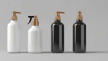 Three vintage-style bottles with gold caps, perfect for use in a historical or old-fashioned themed project