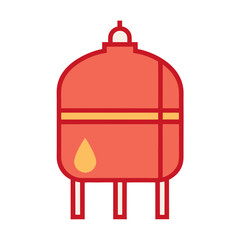 Obraz premium Stylized red storage tank with liquid droplet icon