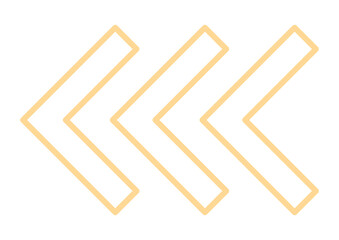 明るいオレンジラインの左向きシンボル（三重山括弧）