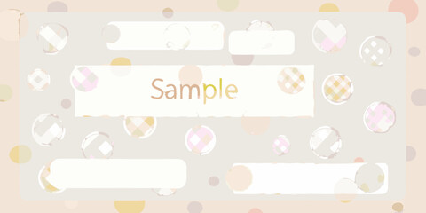Soft pastel bokeh background with geometric circles and text placeholders
