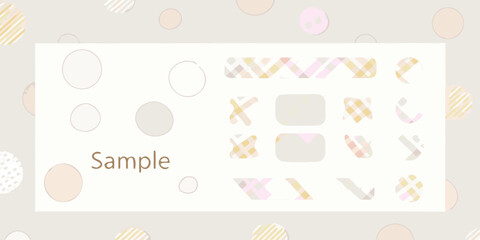 Collection of pastel plaid and circle shapes for graphic design and scrapbooking elements