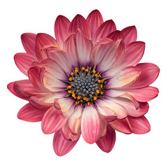 Obraz premium Close-up of a Pink and White Daisy Flower Isolated on Transparent Background
