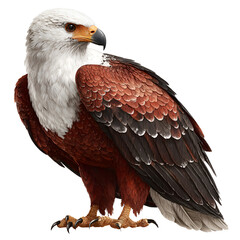 Obraz premium African Fish Eagle realistic detailed bird isolated on transparent background