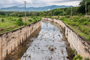 Fototapeta premium The water drainage door of the dam