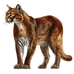 Obraz premium African golden cat realistic detailed wild animal isolated on transparent background