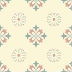 Vector Seamless Pattern with floral and plant themes