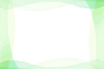やさしい黄緑の水彩風抽象的なフレーム背景デザイン素材