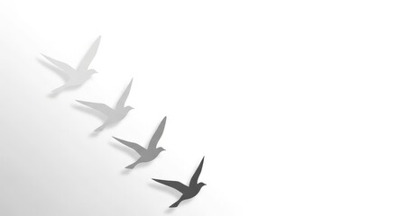 Obraz premium Monochrome Birds in Flight - A Symbol of Freedom and Transition.