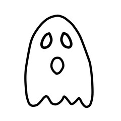 Hand drawn Halloween ghost doodle illustration element png