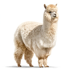Obraz premium Alpaca Isolated on Transparent Background Realistic Detailed