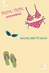 Bachelorette party invitation wedding greeting card bride