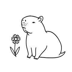 Obraz premium This capybara vector art blends simplicity and style, ideal for posters, merch, or digital creations.