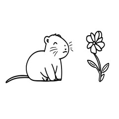Naklejka premium This capybara vector art blends simplicity and style, ideal for posters, merch, or digital creations.