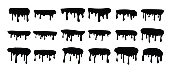 black melting drips paint collection melt drips paint