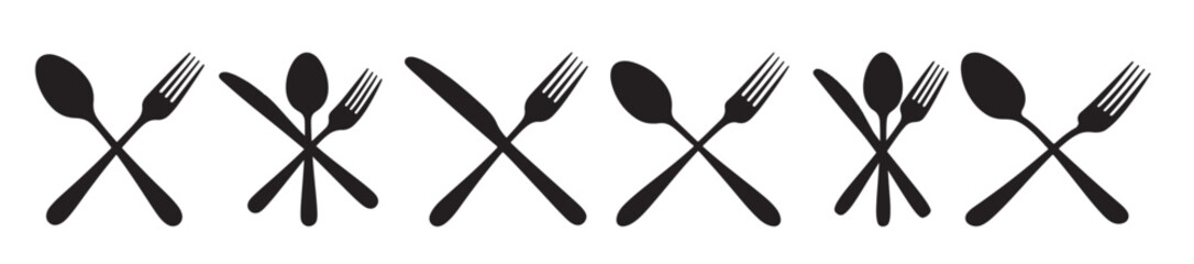 fork and knife silhouette white background