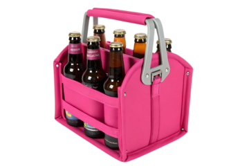 Pink Beer Carrier, isolated on transparent background