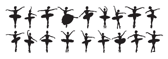 ballerina silhouette white background vector illustration