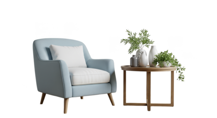 Cozy chair scene with decor