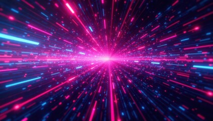 Naklejka premium Pink blue digital noise, pixel chaos, glitch art, fragmented lines , noise, signal, distortion